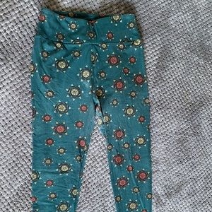 Forest green LLR leggings w/ sun design (OS)